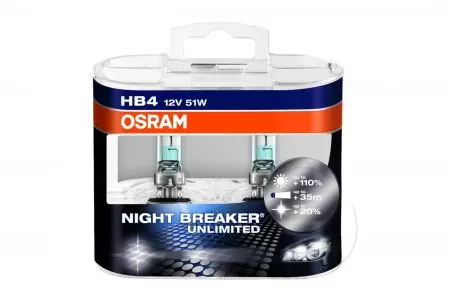 Osram HB4 12V 51W Nacht Breaker Onbeperkt lamp (2st)