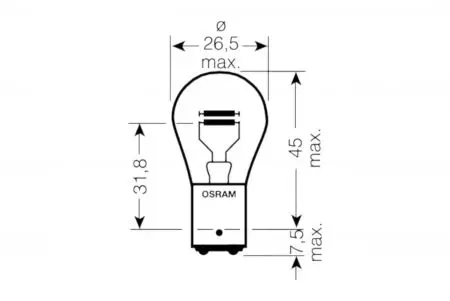 Osram 12V 21/5W BAY15d Ultra Life hehkulamppu (2kpl)-2