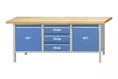 Pracovní stůl 2000 mm E 2000 Model 122 E 2 skříňky 3 zásuvky-1