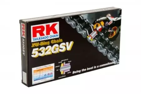 Łańcuch napędowy RK 532 GSV 116 XW-Ring otwarty z zakuwką - 532GSV-116-CLF