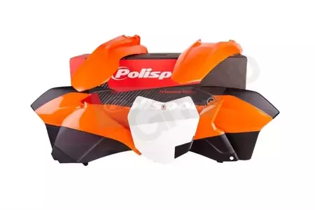 Plastik Satz Kit Body Kit Polisport orange/schwarz/weiß-1