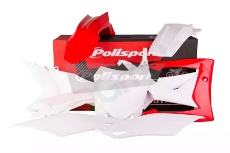 Kit de carroçaria Polisport plásticos vermelho branco - 90536