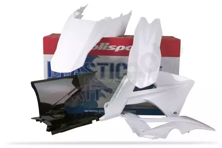Kit de caroserie Polisport plastic alb negru alb-1