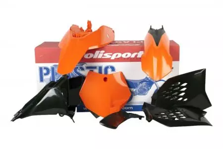 Kit carrozzeria Polisport plastica arancione bianco-1
