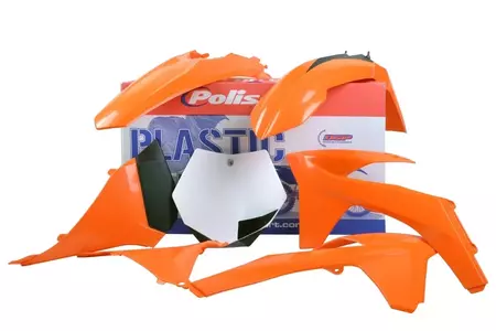 Kit de carroçaria Polisport plástico laranja branco - 90517
