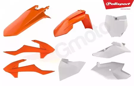 Kit de carroçaria Polisport plástico laranja e branco-1