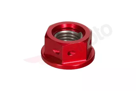 Nakrętka zębatki PRO-BOLT M10 x 1,25 mm aluminium czerwona