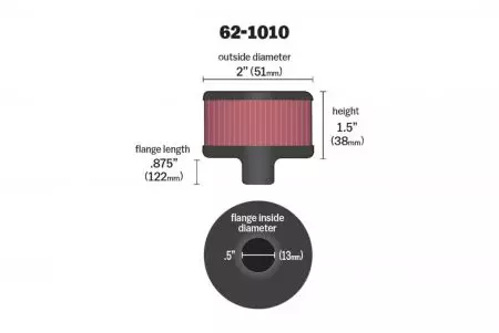 "K&N" alyvos sistemos oro šalinimo filtras 62-1010-2