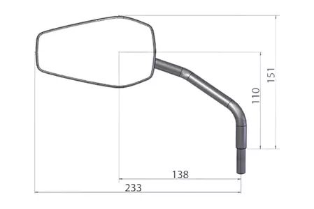 LSL Gonia Emark Universal-Motorradspiegel silber M10 links - 132SD02LSI