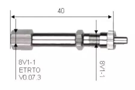 Extensión metálica para válvulas de 30 mm