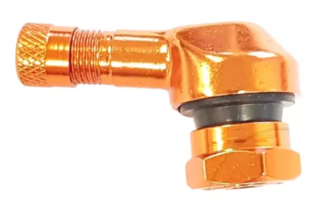 Válvula angular de 90 graus em alumínio JMP 11,3 mm cor de laranja