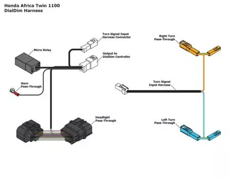 Adaptateur câble DENALI DialDim Plug & Play - Honda Africa Twin 1100-2