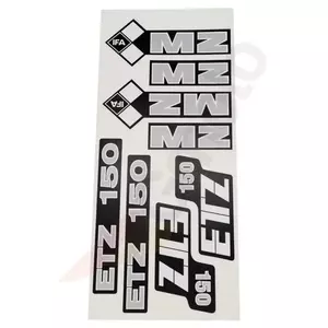 Комплект стикери MZ ETZ 150 сребристи