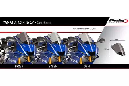 Vjetrobran motocikla Puig Racing 9723F, jako zatamnjen-2