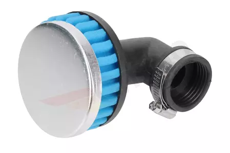 Nízky 38 mm kužeľový filter 90° uhol valcový modrý - 186200
