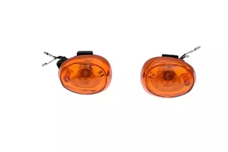 Clignotants ovales à l'avant, diffuseur orange, ensemble de 2 pièces. - 187209