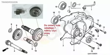 Afinação da roda da transmissão traseira Honda Dio 50-4