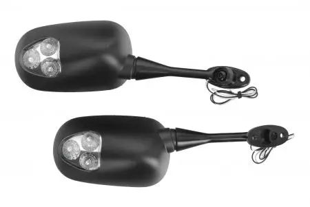 Ogledala sa LED pokazivačima, crna, set-4