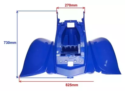 Heckverkleidung Flügel blau Shineray ATV 150 Automatik-2