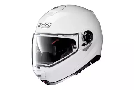 Nolan N100-5 Classic N-COM Metal White L motocyklová přilba s čelistí