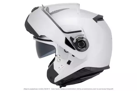 Capacete Nolan N100-5 Classic N-COM Metal Branco L para motociclistas-3