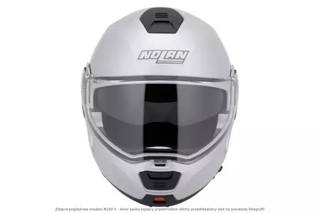 Nolan N100-5 Classic N-COM Metal White L casco moto jaw-5
