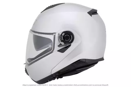 Nolan N100-5 Classic N-COM Metal Blanco M casco de moto mandíbula-2