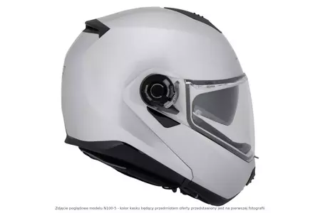 Nolan N100-5 Classic N-COM Metal White XL casco moto a ganascia-4