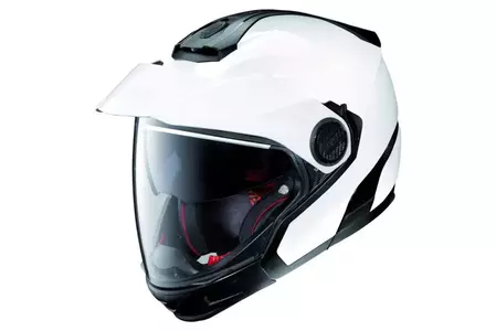 Cască de motocicletă Nolan N40-5 GT Classic N-COM Metal White M Modular pentru motociclete - N4F000027-005-M
