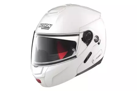 Nolan N90-2 Classic N-COM Metal Blanco L casco moto mandíbula-1