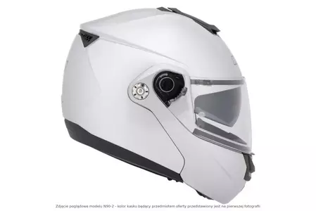 Nolan N90-2 Classic N-COM Metal Blanco L casco moto mandíbula-4