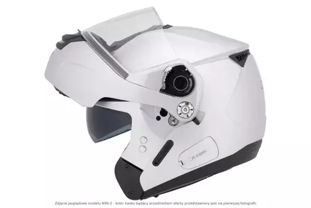 Nolan N90-2 Euclid N-COM Metal Blanco XXS casco de moto mandíbula-3