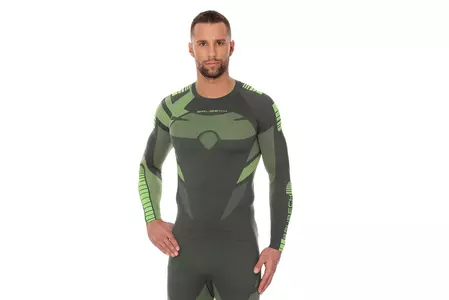 Brubeck DRY motociklininko termodžemperis ilgomis rankovėmis pilkai žalias XL-1