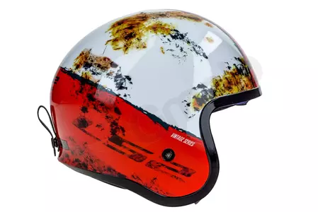 LS2 OF599 SPITFIRE RUST WHITE RED S capacete aberto para motociclistas-5