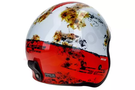 LS2 OF599 SPITFIRE RUST WHITE RED S open face Motorradhelm-6