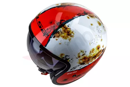 LS2 OF599 SPITFIRE RUST WHITE RED S open face Motorradhelm-8