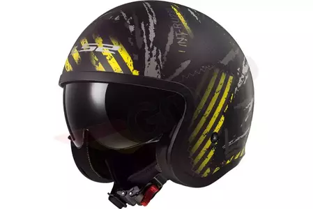 LS2 OF599 SPITFIRE GARAGE BLACK YELLOW XS casco de moto open face-1