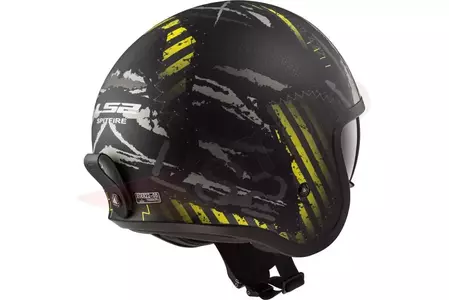 LS2 OF599 SPITFIRE GARAGE BLACK YELLOW XS casco de moto open face-4
