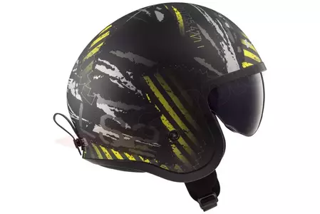 LS2 OF599 SPITFIRE GARAGE BLACK YELLOW XS casco de moto open face-5