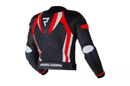 Rebelhorn Piston II Pro ādas motocikla jaka melna, balta un sarkana 46-2