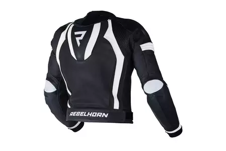 Rebelhorn Piston II Pro chaqueta de moto de cuero blanco y negro 46-2