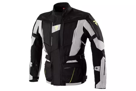 Rebelhorn Hardy II casaco têxtil fluo cinzento-preto para motociclistas XXL - RH-TJ-HARDY-II-68-XXL