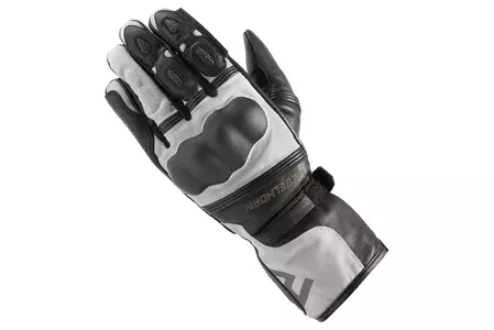Rebelhorn Patrol Дълги кожени ръкавици за мотоциклет черни/сиви 3XL-1