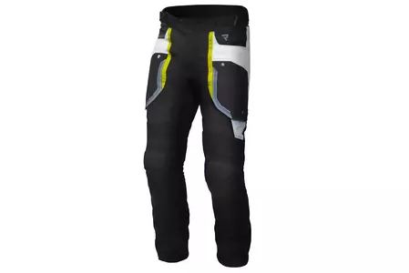 Pantaloni da moto Rebelhorn Borg grigio-nero in tessuto fluo XS - RH-TP-BORG-27-XS