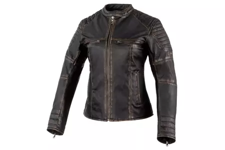 Rebelhorn Hunter Pro Lady negro vintage XS chaqueta de cuero de la motocicleta de las mujeres - RH-LJ-HUNTER-PRO-LADY-47-DXS