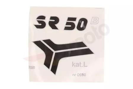 SR50 schild sticker zwart - 198388