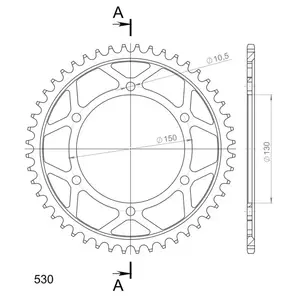 Roda dentada traseira Supersprox em aço RFE-859:48 (JTR859.48), tamanho 530, preto-2