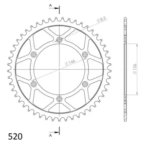 Roda dentada traseira Supersprox em aço RFE-808:49 (JTR808.49), tamanho 520, preto-2