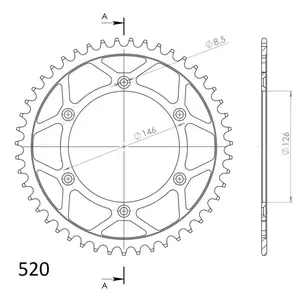 Pignone posteriore Supersprox in acciaio RFE-808:48 (JTR808.48), misura 520, nero-2