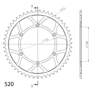 Supersprox baghjul i stål RFE-460:50 (JTR460.50), størrelse 520, sort-2
